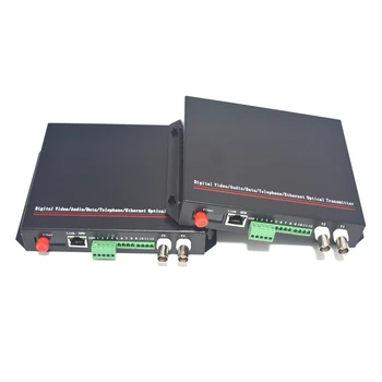 2 CANALE Video Ethernet RS422 Uscat de Contact de Închidere peste media Convertoare de Fibra optica Prelungitoare, FC Singlemode de până la 20 km, Un singur Set