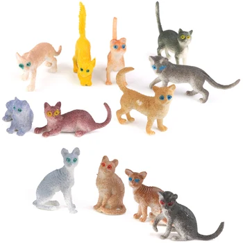 MagiDeal 12buc Plastic Mici Cat Cifre Cat Mucegai Simulare Matrite copii Copii Jucărie Biroul de Acasă Decorare Camera Copilului Set