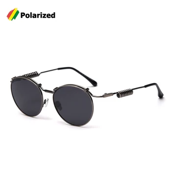 JackJad Vintage Rotund Stil SteamPunk Polarizat ochelari de Soare Clasic de Primăvară de Metal Design de Brand Ochelari de Soare Oculos De Sol SK25125