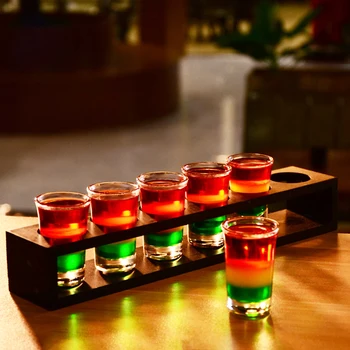 Pahar Whisky Pahare,Mini Cupe de Sticlă De lichior, Vodca de Sticlă,Pahare de Tequila Suport Rack accesoriile de bar