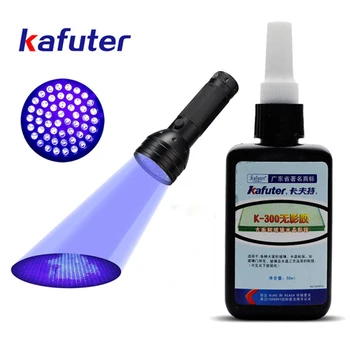 Kafuter 50ml Lipici UV k-300 de Uscare UV Adeziv Transparent Cristal și Sticlă Adeziv cu putere Puternic 51led lanterna UV