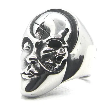 316 din Oțel Inoxidabil de Bijuterii NE Dimensiune 7-13 Lustruire Diavolul Craniu Punk Stil Bărbați Inel