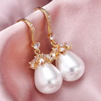 Epocă de apă Dulce Pearl Flori Cercei Pentru Femei Diamond Cristal Cercei de Aur de Ziua Mamei Cadouri Accesorii Bijuterii Brincos
