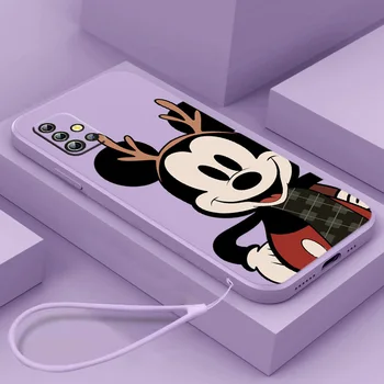 NOI de Craciun Mickey Mouse Caz de Telefon Pentru Samsung A01 A02 A03 A7, A10 A10S A11 A12 A13 A20 A21S A22 CORE 4G 5G Lichid Frânghie Moale