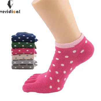5 Perechi De Bumbac Pieptănat Cinci Degetul Ciorapi Pentru Femei Fata Moale Punct Solid Drăguț Șosete Tep Harajuku Brand Petrecere Glezna No Show Socks