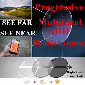 1.56 1.61 1.67 Fotocromatică Progresivă Multifocală Ochelari Lentile pentru a Vedea Departe și de Aproape Lentile de contact Colorate, Lentile de Prescriptie medicala