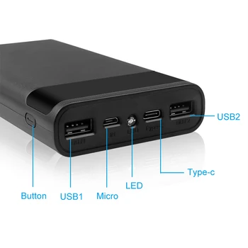Kebidumei Dual USB 5V 6*18650 Power Bank Baterie Cutie Încărcător de Telefon Mobil DIY Shell Caz Pentru iphone6 Plus S6 xiaomi Fierbinte de Vânzare