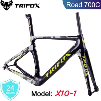 TRIFOX Plin Fibra de Carbon Road Bike Cadru X10 Di2 3K T800 Frane pe Disc Thru Axle Rutier Biciclete Frameset Seatpost Furculita