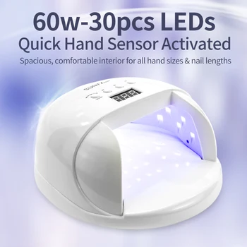 SIMINAIL de Mare Putere LED-uri UV de Unghii Lampa 60w Unghii Uscător de Gel Polish Pentru Întărire Rapidă Mâini Picioare Cu 4 Display LCD