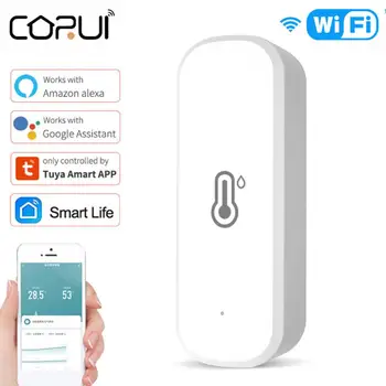 CORUI Tuya Wifi Smart Senzor de Temperatură Senzor de Umiditate Interior Higrometru Smartlife Lucru APP Cu Alexa Si Google Acasa