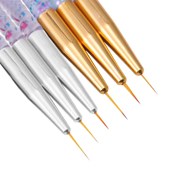 3Pcs Gradient de Cristal Rod Pictura Pen Acrilice Dungă de Unghii Creion Dermatograf Set 3D Linie Desen Sfaturi de Arta Unghiilor Instrument