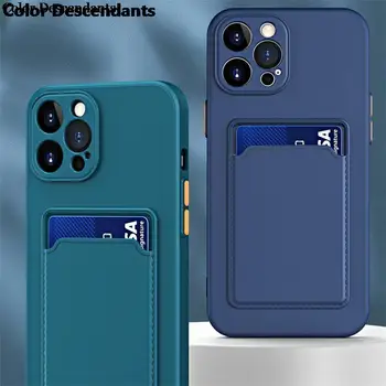 Culori de moda Slot pentru Card de Portofel Caz pentru iPhone 13 12 11 Pro Max XR X XS 6 6S 7 8 Plus Mini Acoperi Fundas Capa Accesoriu Etui sac