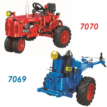 MEOA Clasic Oraș Cropper Tractor Seturi de Blocuri de Constructii 2 Stiluri de Mână Tractorului Și Auto Tractor Cărămizi Jucarii Educative pentru Copii Cadouri