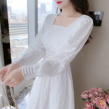 Franceză Retro Bumbac Rochie de Dantelă de Moda Chic de Primăvară Blând Decora Temperament Rochie Midi 2022 Harajuku Vestido De Mujer rochie