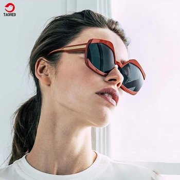 Femeie de moda trendy ochelari de soare nou brand de lux în aer liber partid de călătorie cu mașina drumeții retro de metal core mare cadru TAORED ochelari