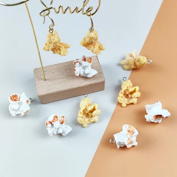 MuhNa 10buc 3D Popcorn Rășină Farmece Pentru a Face Bijuterii Cercei Brelocuri DIY Gustări Pandantive