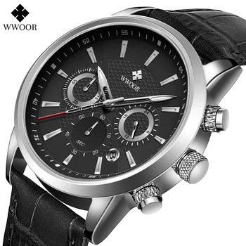 WWOOR 2022 Nou Design de Moda Sport Ceasuri Barbati Top Brand de Lux din Piele Luminoasă Automată Impermeabil Data de Cuarț Ceas de mână