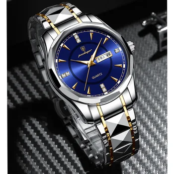 POEDAGAR 2022 nou la modă afaceri impermeabil calendar bărbați cuarț mens ceas pentru bărbați din oțel curea luminos Mans ceas de mână