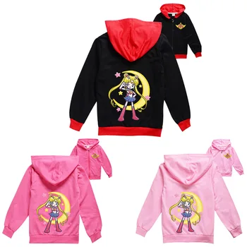 Sailor Moon Fată Copilul Haine de Toamna 2022 Copii Hoodie Pulover Baieti Maneca Lunga cu Fermoar jacheta Copii Tricou Copil Drăguț Tricou