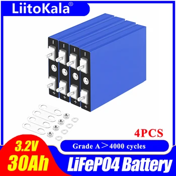 4buc LiitoKala 3.2 V 30Ah LiFePO4 baterie Litiu fosfat de fier profundă cicluri pentru Diy 12V 24V 36V 48V energie solară UPS de putere