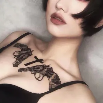 Cruce Neagră Impermeabil Tatuaj Temporar Autocolante Pentru Femei Barbati Body Art Fals Tatuaj Lady Sexy Decalcomanii