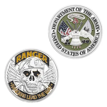 Armata Statelor Unite Ranger Suvenir Argint Placat Cu Moneda Rangers Conduce Fel De Veteran De Colectie Monede Comemorative Moneda