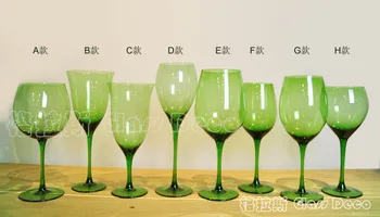 Verde ridicat piciorul de sticlă paharul de vin, Șampanie Cupa, vin rosu cupa, cupa de cocktail, moale decor decor acasă