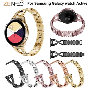 20mm Otel Inoxidabil curea curea Pentru Samsung Galaxy watch Active Ceas inteligent brățară de Metal Stras Bratara de Înlocuire