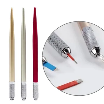 Bricheta Tatuaj Sprancene Pen Aliaj de Aluminiu Cruce Microblading Creioane Pentru Machiaj Permanent 3D Brodare