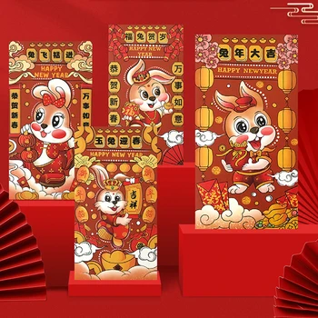 6Pcs 2023 Anul Iepurelui Festivalul de Primăvară de Pachete Roșu Chinez Creative Desene animate Roșu Plicuri Plicuri Roșu De Anul Nou