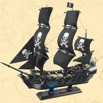 Caraibe Perla Neagra Barcă cu pânze de Corabie de Pirați Model Blocuri MOC Cărămizi Set Cadouri Jucarii Educative Pentru Copii