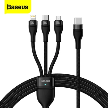 Baseus 3 în 1 C USB Cablu pentru iPhone 13 12 Pro 11 XR Încărcător Cablu de 100W Micro USB de Tip C Cablu pentru Macbook Pro Samsung Xiaomi