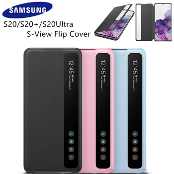 Original Samsung Oglinda Smart View Flip case Pentru Samsung Galaxy S20/S20+/S20 Plus/Ultra 5G Telefon CONDUS Cover S-View Cazuri EF-ZG980