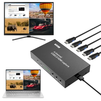 4 Canale de placa de captura hdmi 4x1 Multiviewer Comutator 1080P 60FPS USB 3.0, HDMI, Card de Captura Video Înregistrare Live Streaming Cutie