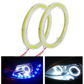 2 buc Auto COB Angel Eye cu LED Alb de Lumină Auto Motociclete Faruri Cerc Inel de Diafragma Lampa de 12-24V Styling Lumina Lumini Decorative