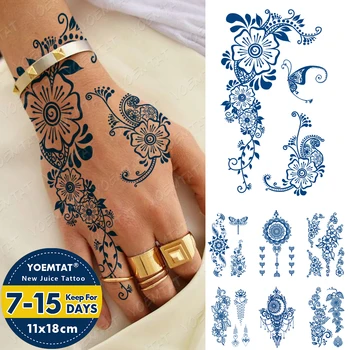 Cerneală Mireasa Henna Indian Pictate Manual Durată Impermeabil Tatuaj Temporar Autocolant Femei Bărbați Braț De Talie, Piept De Arta Corp Tatuaje False