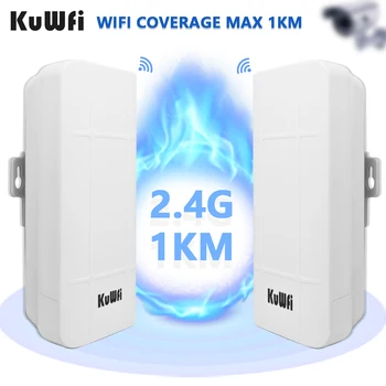 KuWFi în aer liber 300Mbps Wifi Repeater 1KM Rază Lungă de Bridge Wireless AP Router WiFi Amplificator 2.4 G Wifi Antena Suport WDS