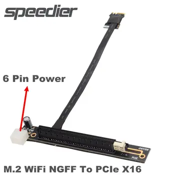 Grafica Cablu de Extensie M. 2 WiFi Pentru a x16 PCIE M2 A. E Cheie de unitati solid state Pentru PCI-E 3.0 16x placa de Retea Coloană Cablu Adaptor de Alimentare Cu 6pini