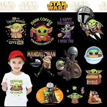 Copilul Yoda Transfer de Căldură de Vinil Autocolant pentru A-i Apăra de Fier Pe Transferuri Pentru Haine pentru Copii Drăguț Star Wars Patch-uri de Imprimare Decor DIY