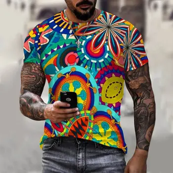 Noua moda casual de vara de imprimare de Flori Hawaiian pentru bărbați T-shirt imprimat 3D vacanță pe litoral peisaj T-shirt