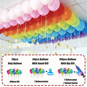 100buc/lot 10inch Baloane din Latex cu Pompă cu Balon cu Heliu Îngroșarea Perla Baloane Nunta Petrecere de Ziua Copilului, Jucarii si Cadouri