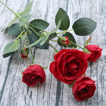 De vânzare la cald (6 buc/lot ) Vivid Rose Flori Artificiale Desktop Flori de Mătase de Simulare Fals Planta Petrecere de Nunta, Accesorii de Decor Acasă
