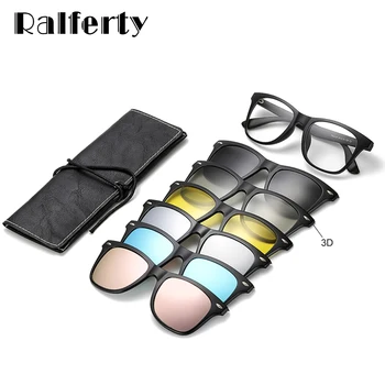 Ralferty Magnetice, ochelari de Soare Femei Clip Pe Bărbați ochelari de soare Polarizat UV400 Înaltă Calitate TR90 3D Noapte Viziune Ochelari baza de Prescriptie medicala