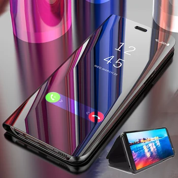Smart Mirror Caz Flip Pentru Huawei P9 Plus P10 Lite P30 Pro P20 P Inteligente Z Y6 Y7 Y9 2019 Y6S Y9S Acoperi Pe Onoarea 8A 8C 10i 7S Funda
