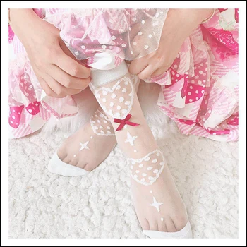 Dulce inimii Lolita sosete de vara pentru femeie ciorapii de sticlă de mătase ultra-subțiri de ciorapi de mătase albă de sex feminin Lolita Japoneze ciorapi pentru loli