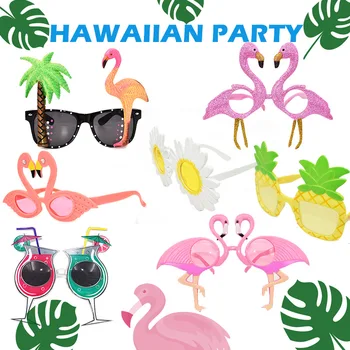 Amawill 1buc Hawaiian Ochelari Petrecere Hawaiian ochelari de Soare Ochelari de Amuzant Flamingo Ananas Copac Papagal Petrecere de Vara Recuzită Consumabile