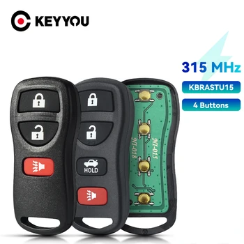KEYYOU 315MHZ 4 Butonul Auto de Intrare fără cheie de la Distanță de Control Tastele Telecomenzii Telecomanda Înlocuirea KBRASTU15 pentru Nissan/Infiniti2002-2011