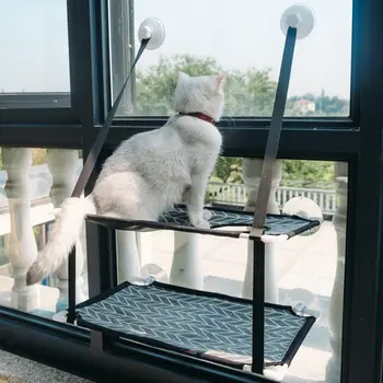 Kitty Sunny - Scaun Cat Fereastră Biban Cat Patul de la Geam Hamac Până la 44lb Poate Fi Instalat pe Fereastră Mică Covoare Moi pentru Pisici Pisoi