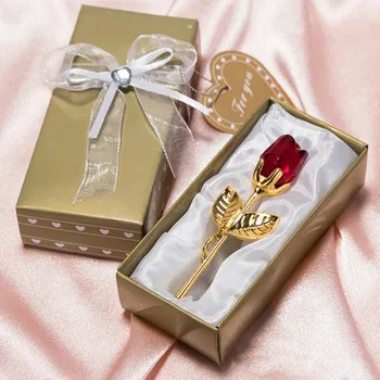 Ziua îndrăgostiților Cadou Sticla de Cristal Rose Flori Artificiale Argint Aur Tija de Flori de Trandafir Cadouri de Nunta, cadou de Ziua Îndrăgostiților Pentru LOVER