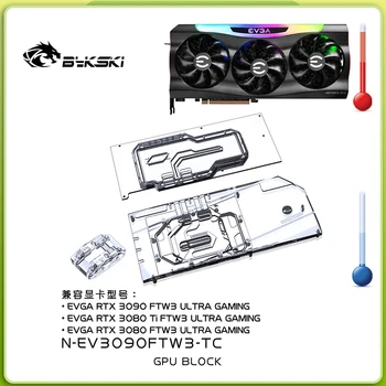 Bykski Apă, Bloc pentru EVGA RTX3090 /3080 FTW3 ULTRA GAMING GPU Card /Cupru Radiator/Active Backplate RGB de SINCRONIZARE /N-EV3090FTW3-TC
